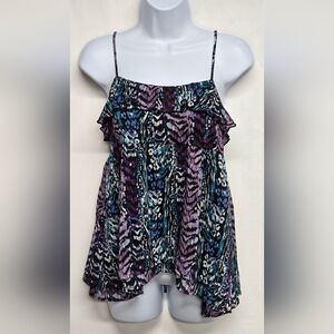 Candie's M Babydoll Top Smocked Back Spaghetti Straps Fully Lined